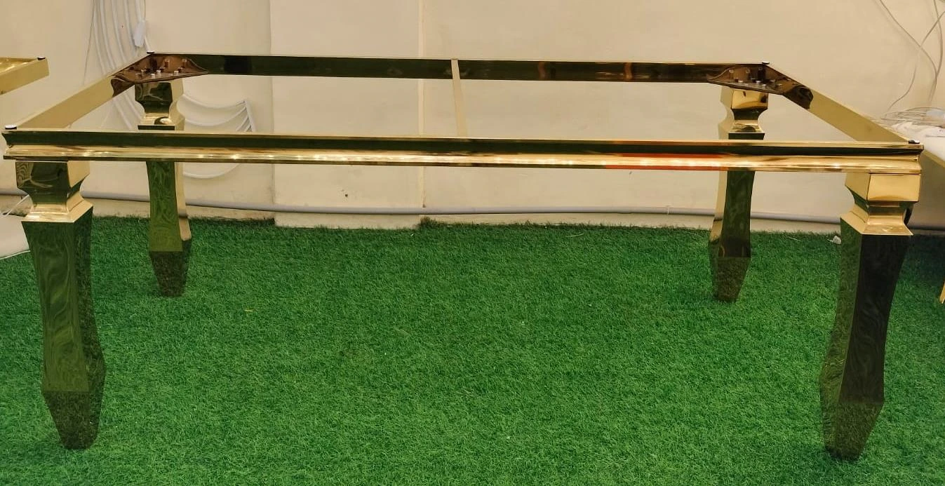 Metal Rectangular Table With Squire Pillar Leg 180x90cm